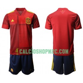 Spagna Bambino Maglia Prima Euro 2020 Manica Corta (+ Pantaloncini)